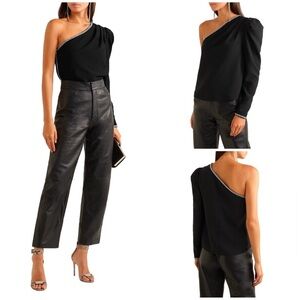 NWT Self portrait One shoulder crepe diamanté top